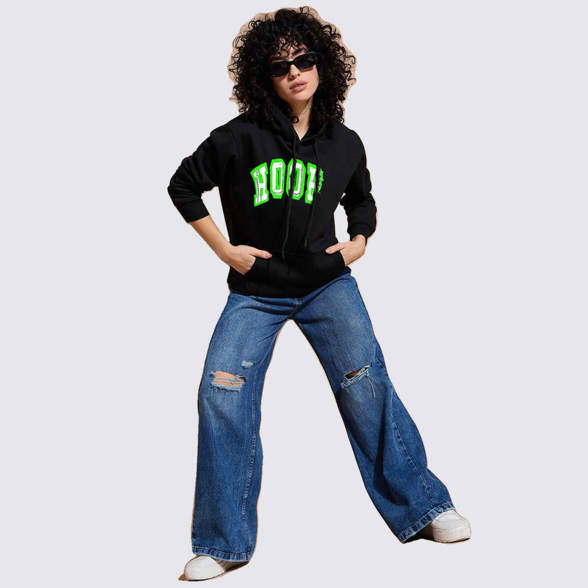 Smartees Women's Sweatshirt | SS Hoop | Black - XL