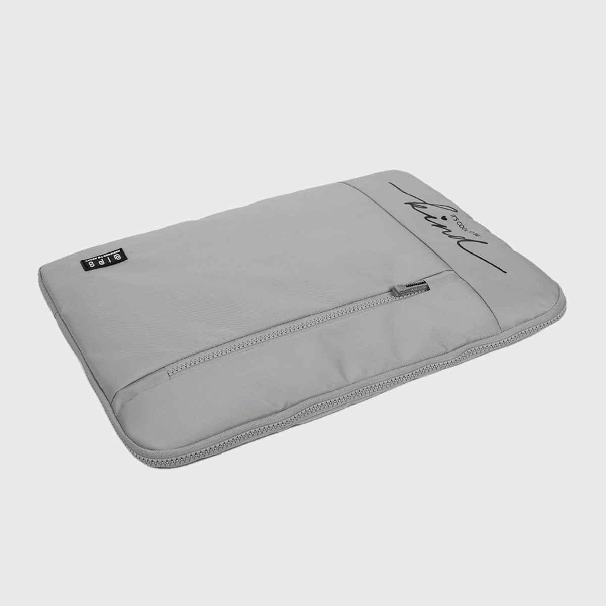QIPS Unisex Solid Polyester 15.6 L Laptop Sleeve | Grey - 15 Inches