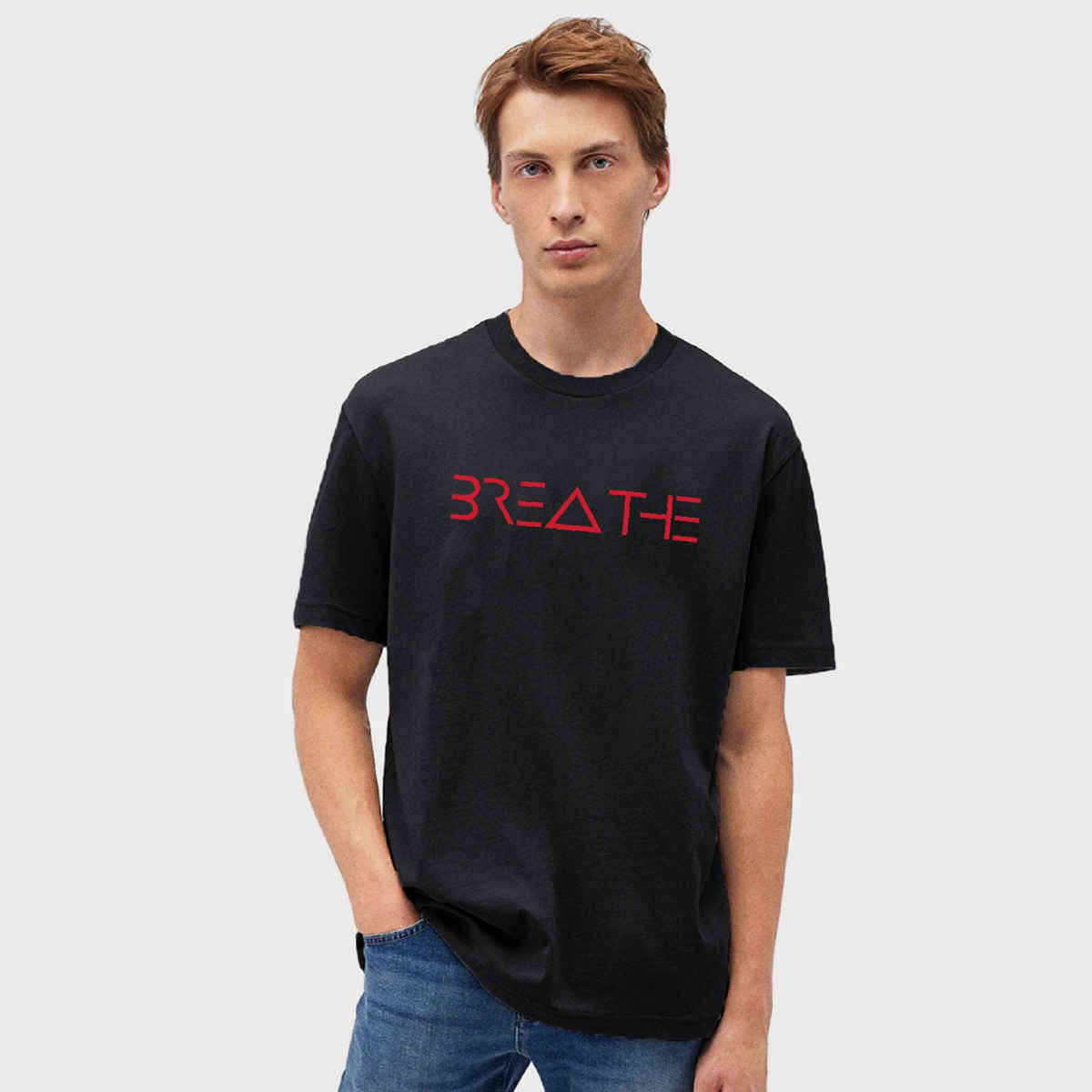 De Tees Men's Half Sleeve T-shirt | MHS-BREATH | Charcoal Grey - S