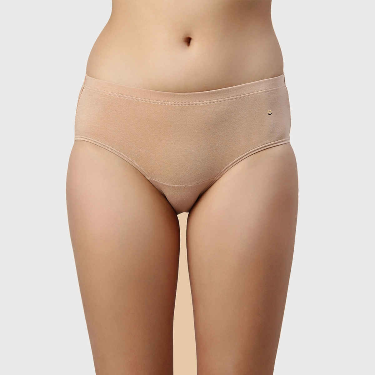 Enamor Women's CR17 Stretch Cotton Solid Hipster Panty | Antimicrobial | PO5 | Black-Nude-2XL