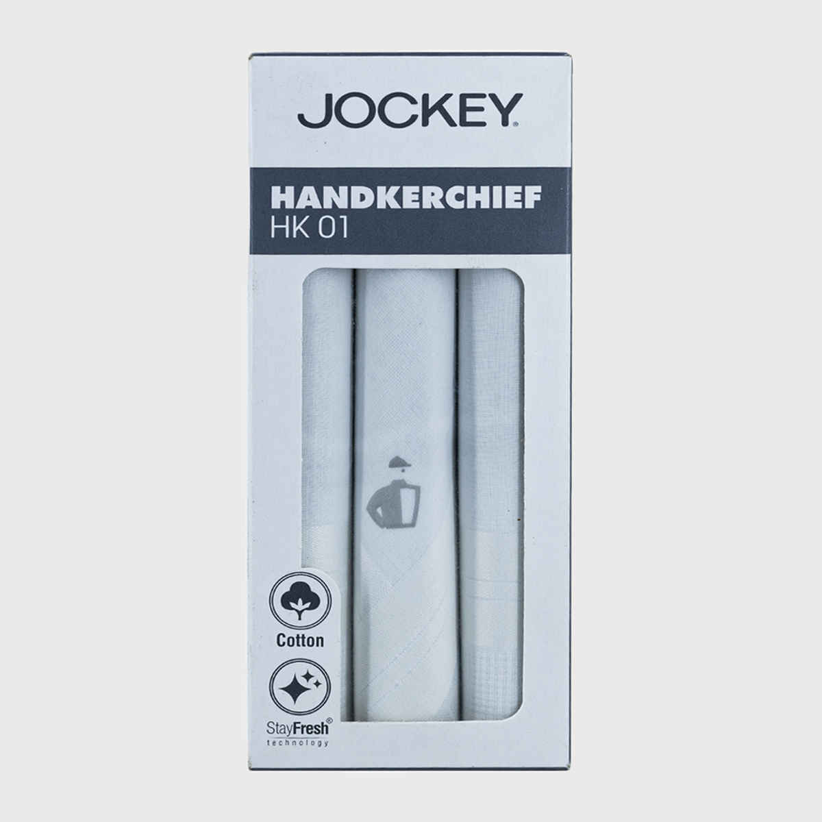 Jockey Men's Solid Cotton Handkerchief | White - Free Size