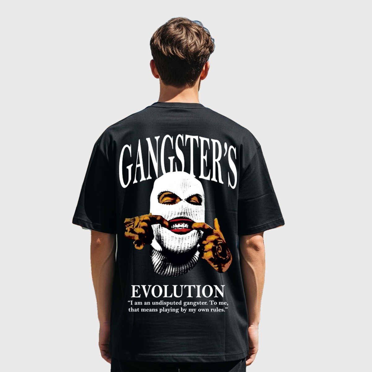 BENNY BROOKS Men's Round Neck half sleeve Oversized T-shirt |AA(ARN)BLACK53 | Black - M