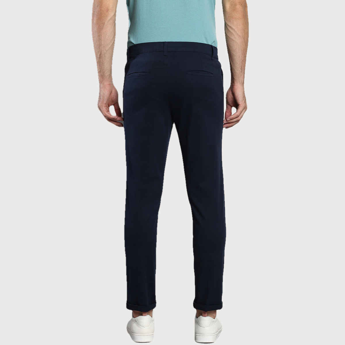 Dennis Lingo Men Tapered Fit Trousers - Navy Blue | Cotton | 32