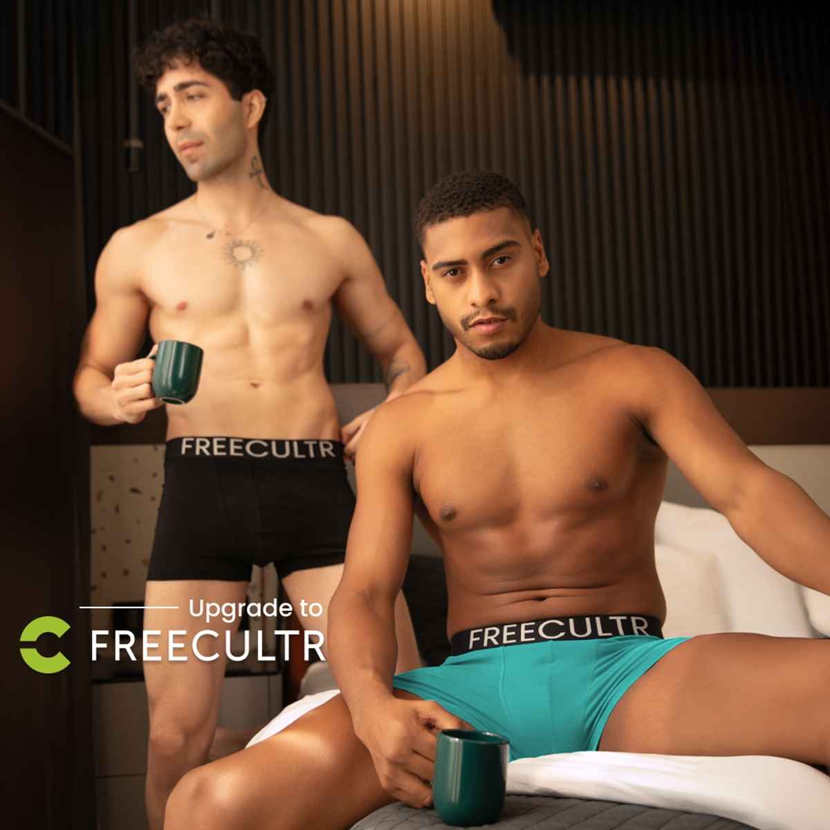 Freecultr Men's Underwear Organic Cotton Trunk - Pack of 1 Holly Green - M