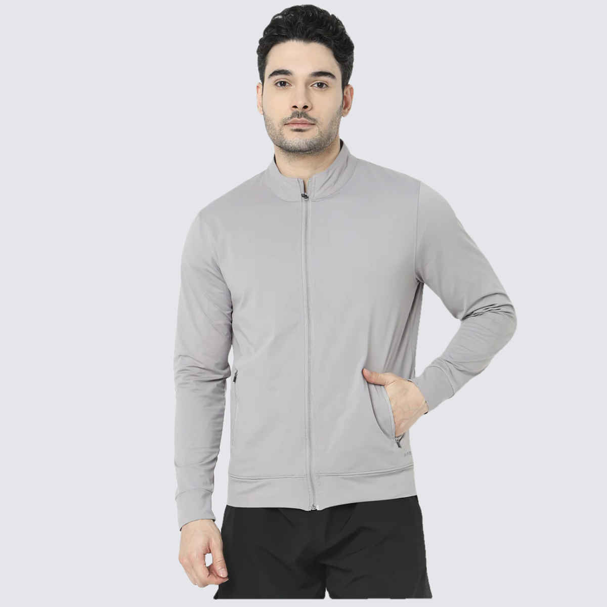 Outlaws Men's Cotton Rich Premium Sweat Jacket | Grey Melenge - L