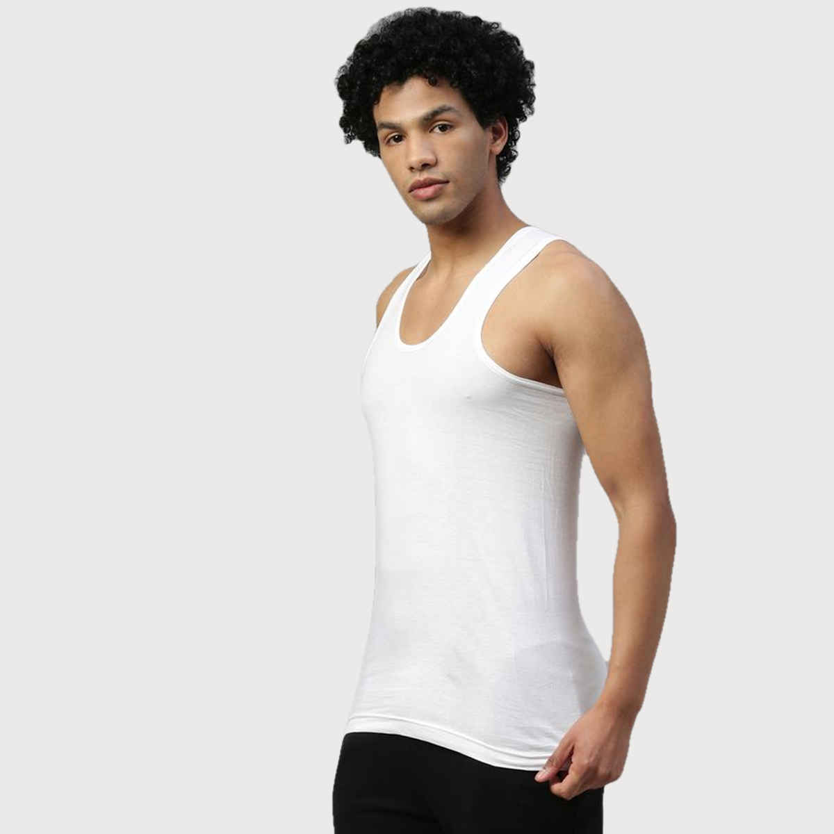 Dixcy Scott Originals Men's Solid Cotton Vest | White - L