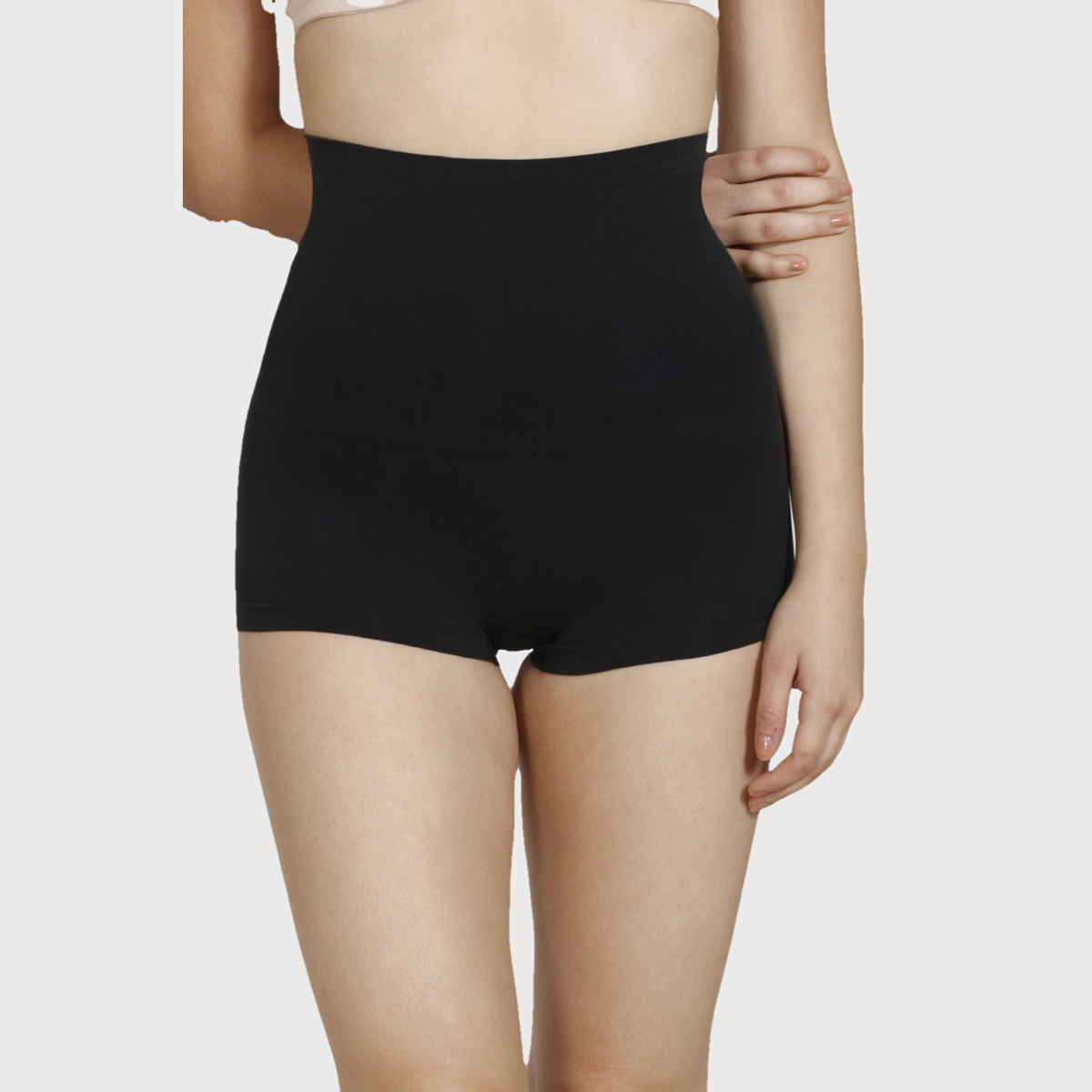 Zivame Women's Tummy Control Midwaist Boyshort | Black - M