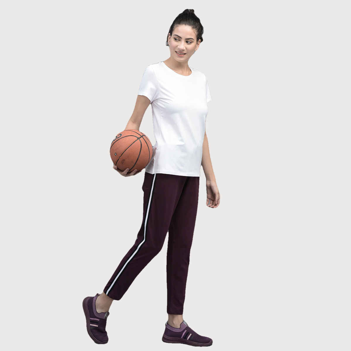 Dollar Women Round Neck T-shirt - White | Stretchable Cotton | XL