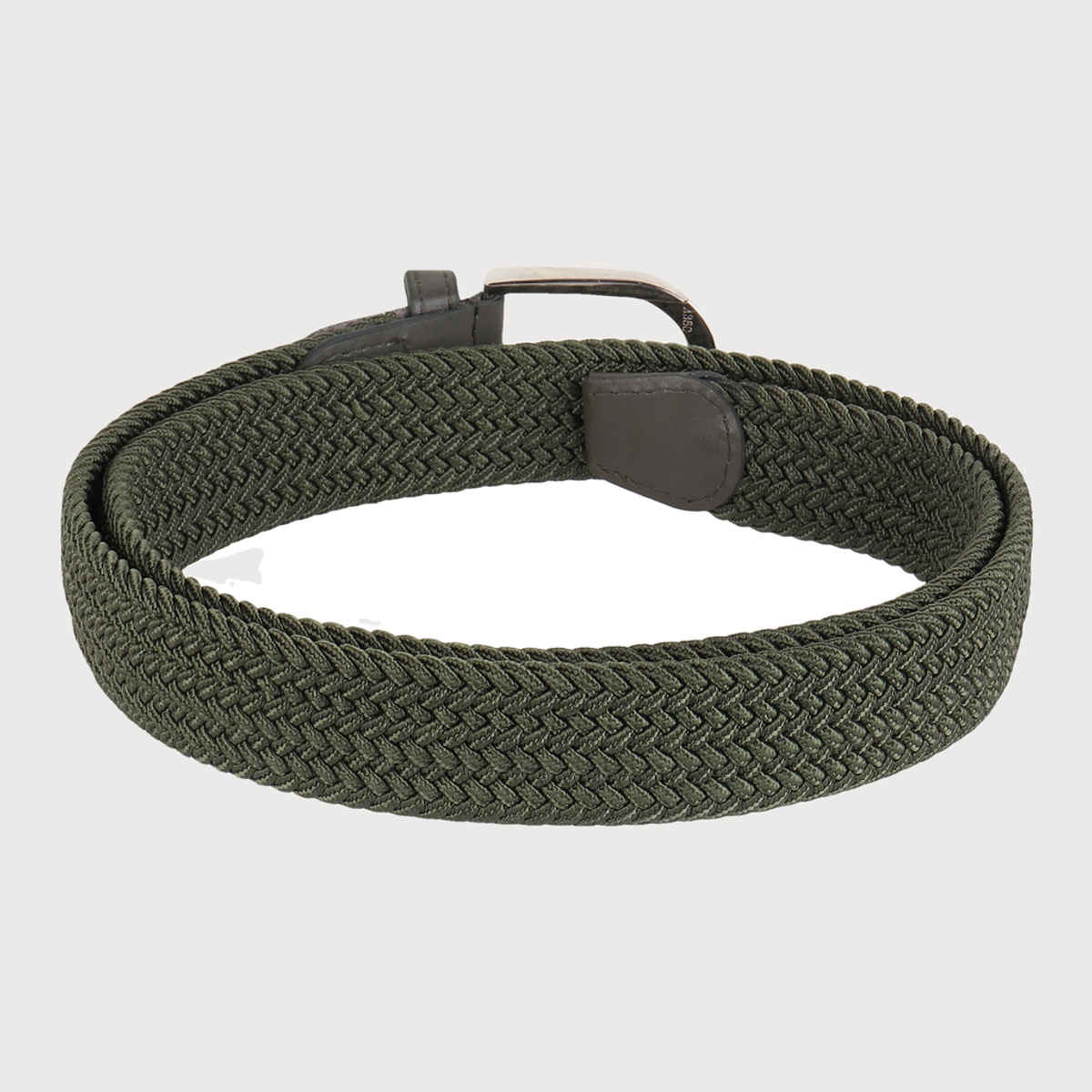 Zoro Unisex Solid Woven Fabric Belt | Green - Free Size