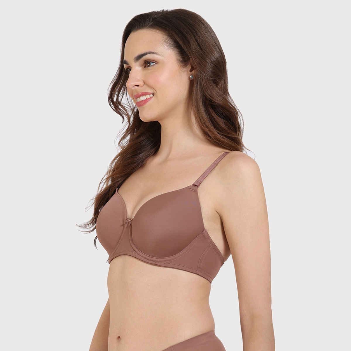 Zivame Women's Padded Wired 3/4Th Coverage T-shirt Bra | Nutmeg - 32D