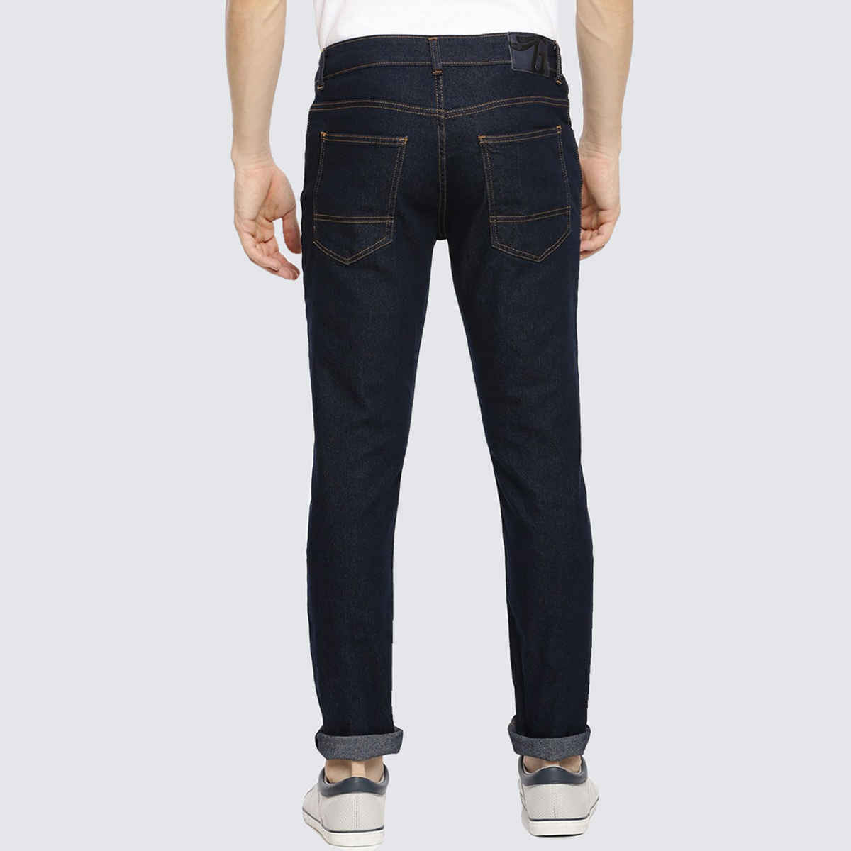 The Indian Garage Co Slim Fit Solid Casual Jeans | Blue - 30