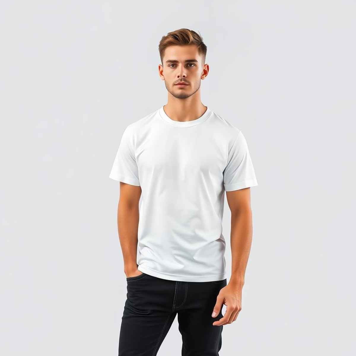 Springman Men Pure Cotton Solid Round Neck T-shirt | White - S