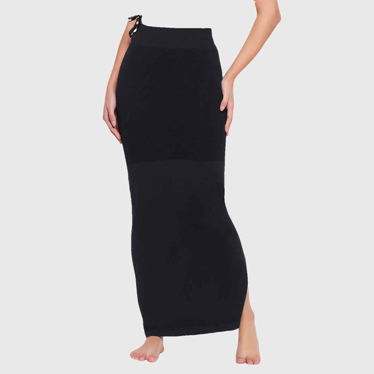 Clovia Saree Shapewear Petticoat With Drawstring (Black - S)