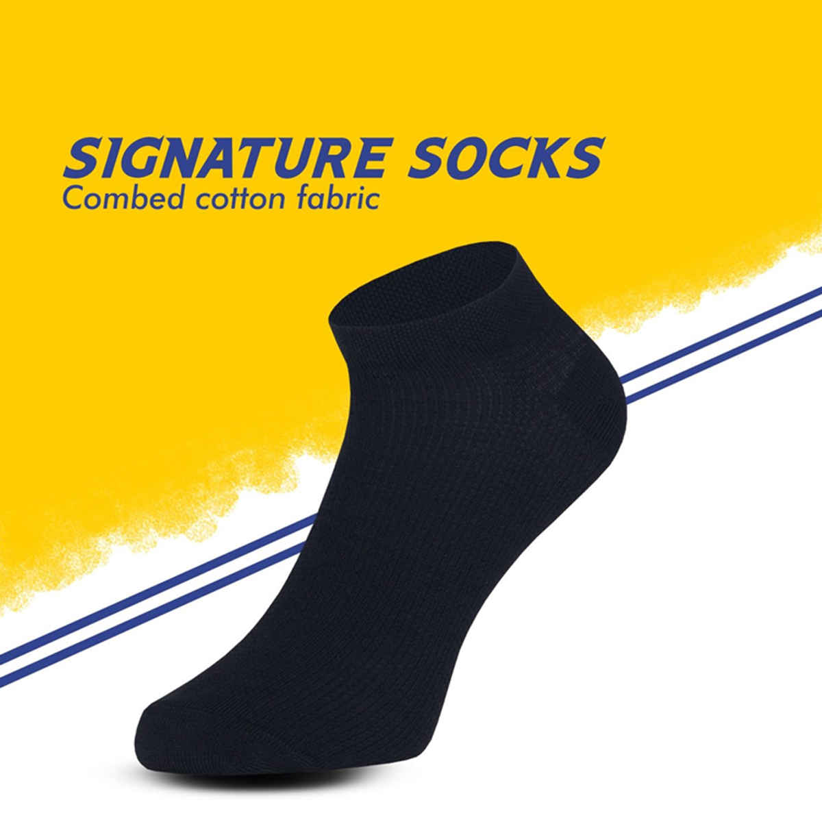 SOXBAE Low Cut Men's Ankle Socks | Black, Blue, and Light Grey- Free Size