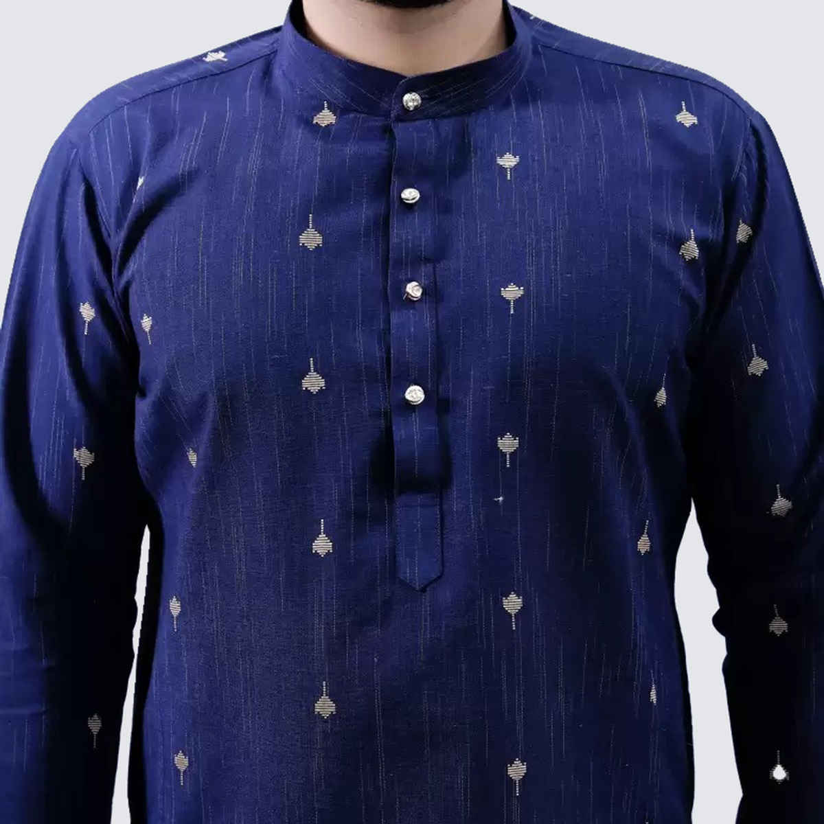 Tibra Collection Men Kurta - Navy | Cotton Blend | L