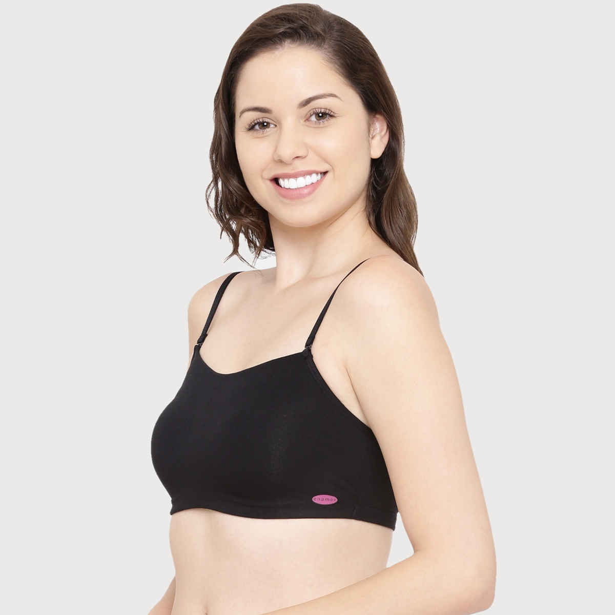 Enamor Women's A022 Full Coverage Comfort Cami Cotton Bra | Non Padded | Wirefree | Black - XL
