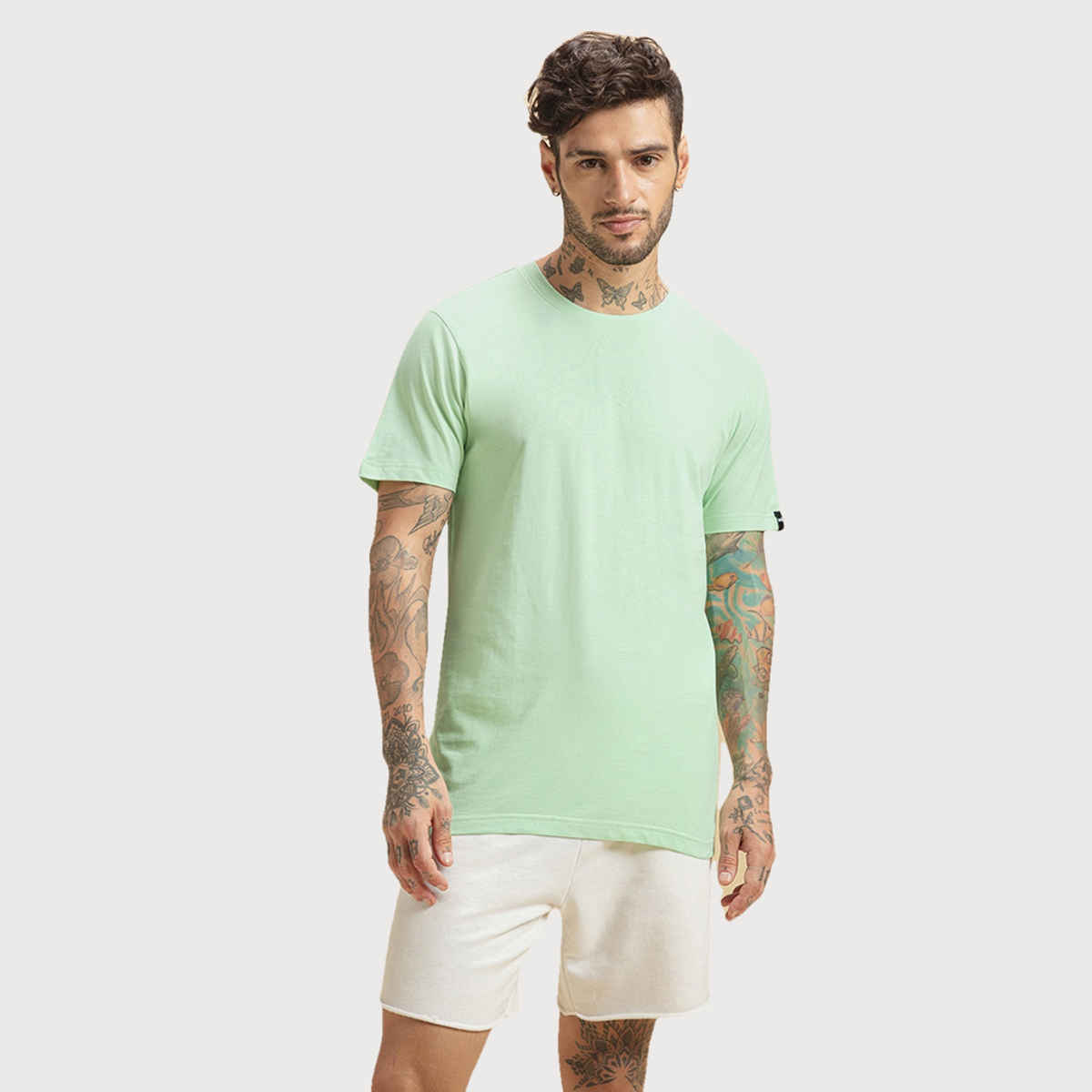 Bewakoof Round Neck Men's T-shirt | Green - 3XL