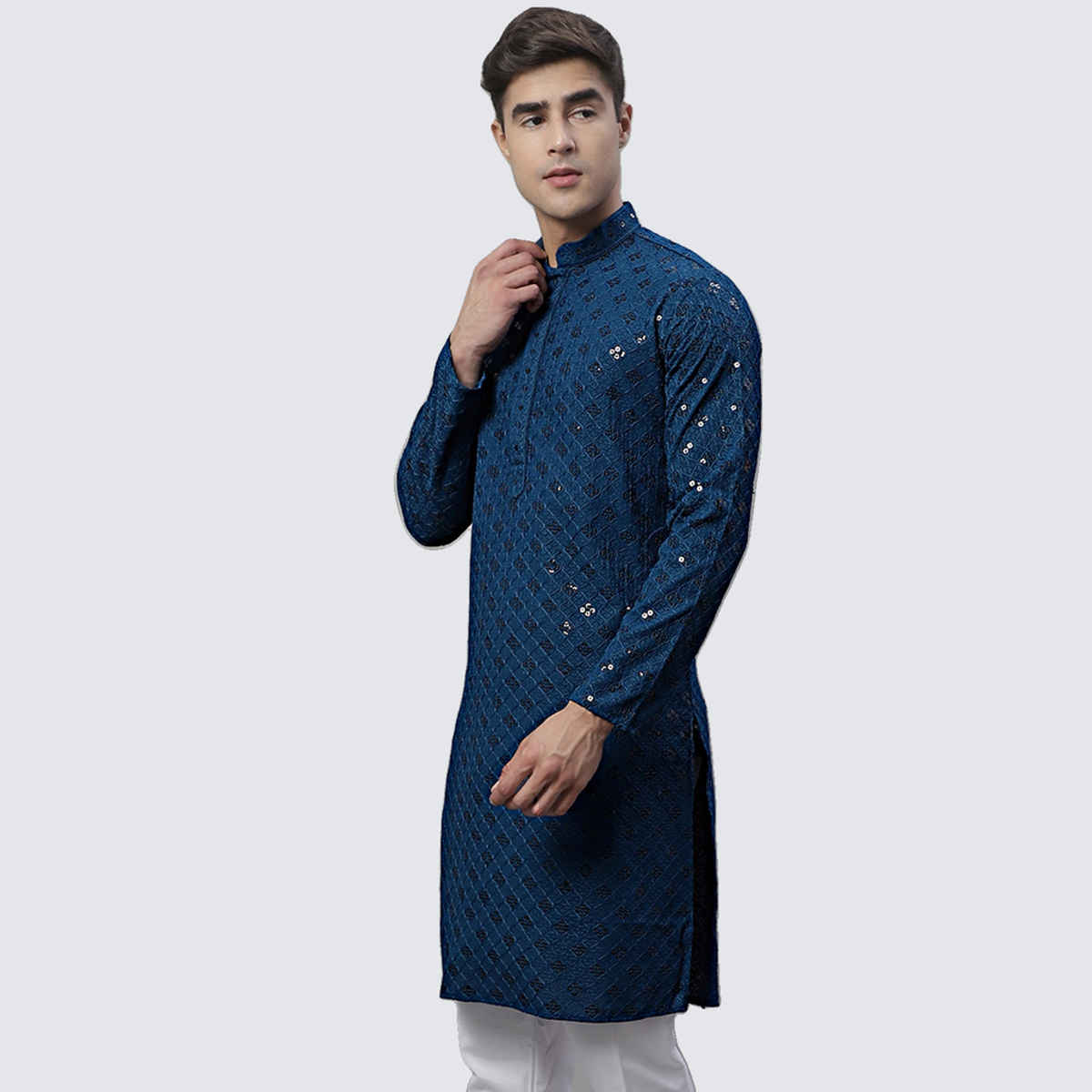 Jompers Men's Kurta | Ko 695 | Peacock - M