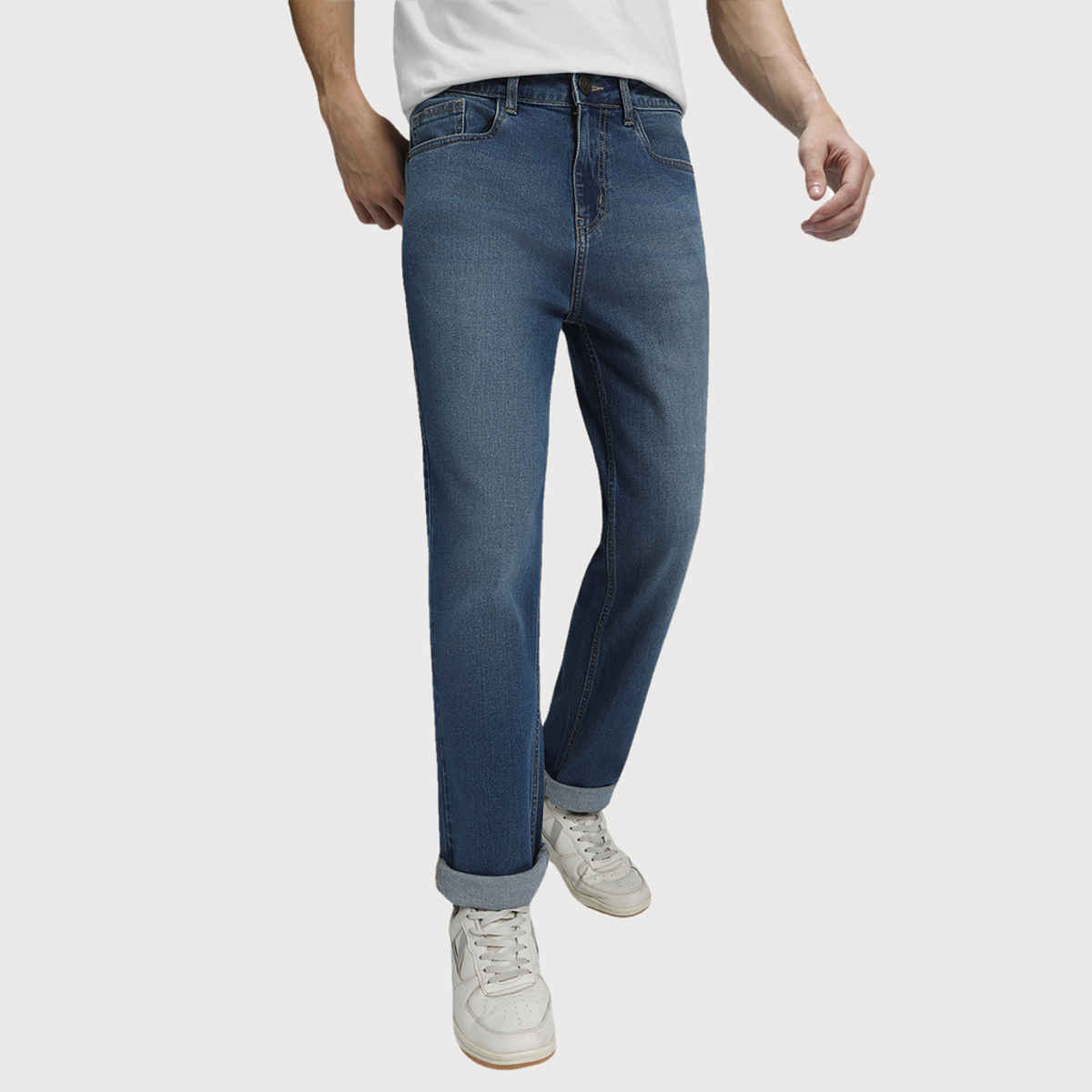 Dennis Lingo Men'straight Fit Washed Stretchable Jeans | Indigo | 30