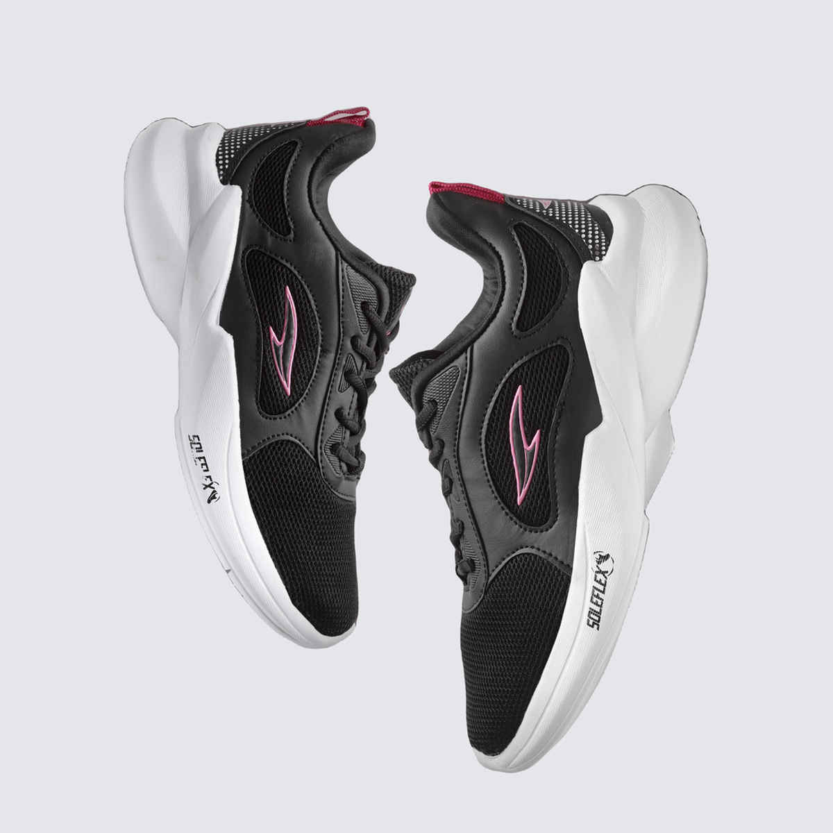 Asian Firefly-04 Women Black Rani Pink Sports Shoes (Size-5)