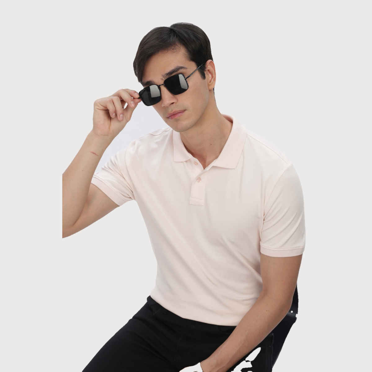 OUTLAWS Men's Premium Cotton Lycra Polo T-Shirt | Pink - XL