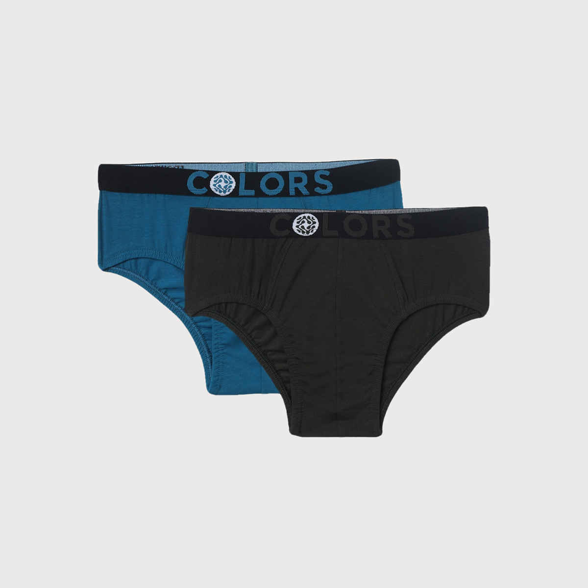 Rupa Colors Kid's Mini Brief Junior | Style 109 Peacock Blue and Black - 75 cm | Pack of 2