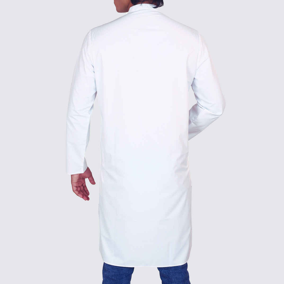 EQL Men's Cotton Linen Button Placket Long Kurta for Men | White - M