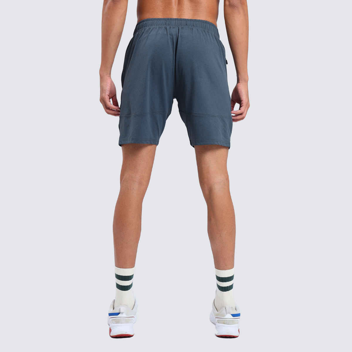 Technosport Men Poly Solid Relax Fit Sports Shorts with ELASTO LITE | Dark Carbon | M