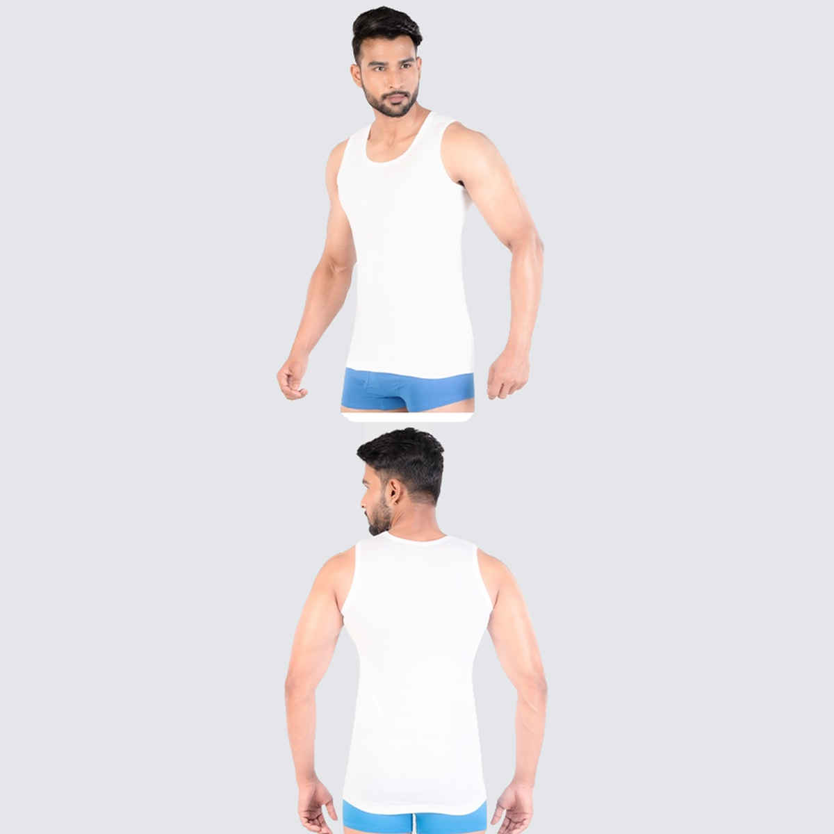 Rupa Colors Men's King's Collection Royal Vest Style 213 White - 80 cm Pack of 2