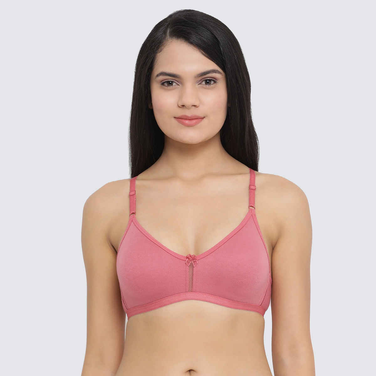 Clovia Non-Padded Non-Wired Full Coverage T-Shirt Bra - Beige, Light Pink | 36B