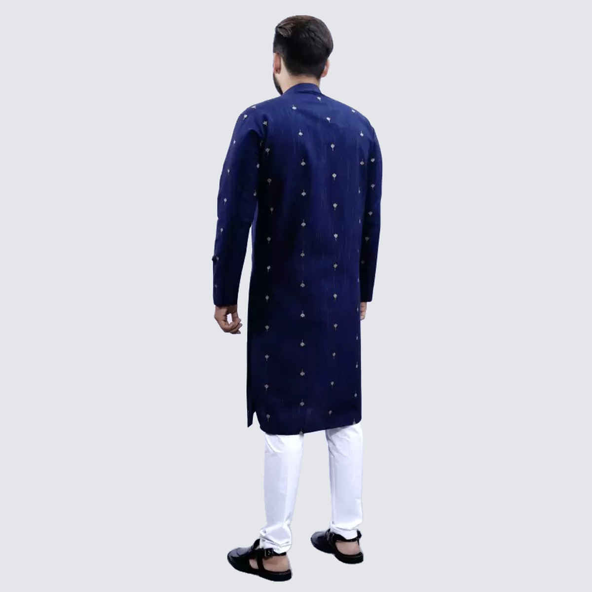 Tibra Collection Men Kurta - Navy | Cotton Blend | L