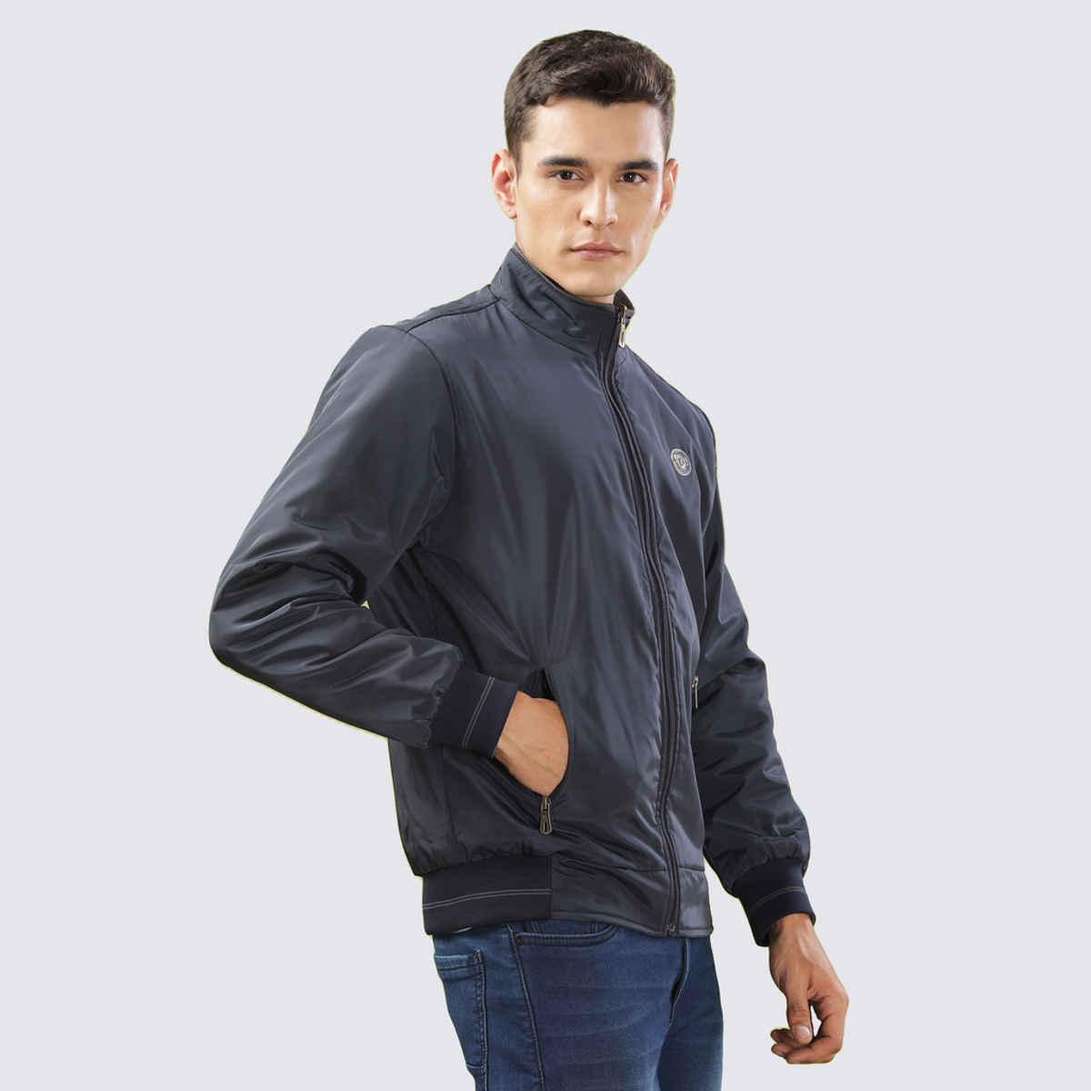Dollar Jacket For Men - Casual Zipper Bomber For Winter MAMWJ 901 | Navy Blue | XXL
