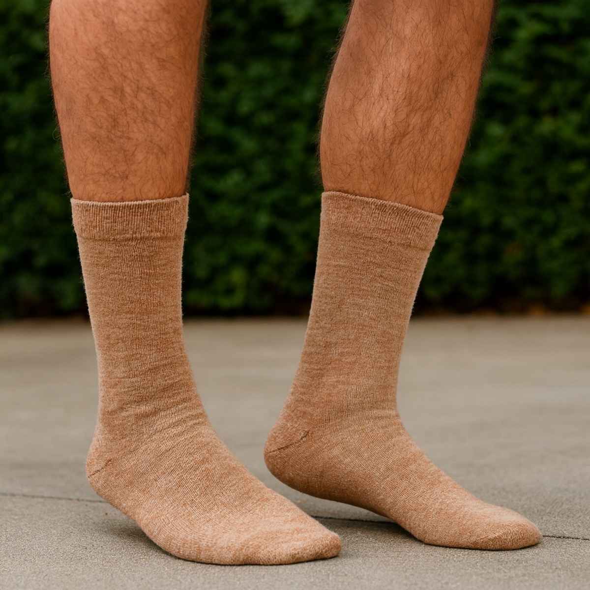 Royal Mart Unisex Solid Wool Ankle Wollen Socks | Cream - Free Size