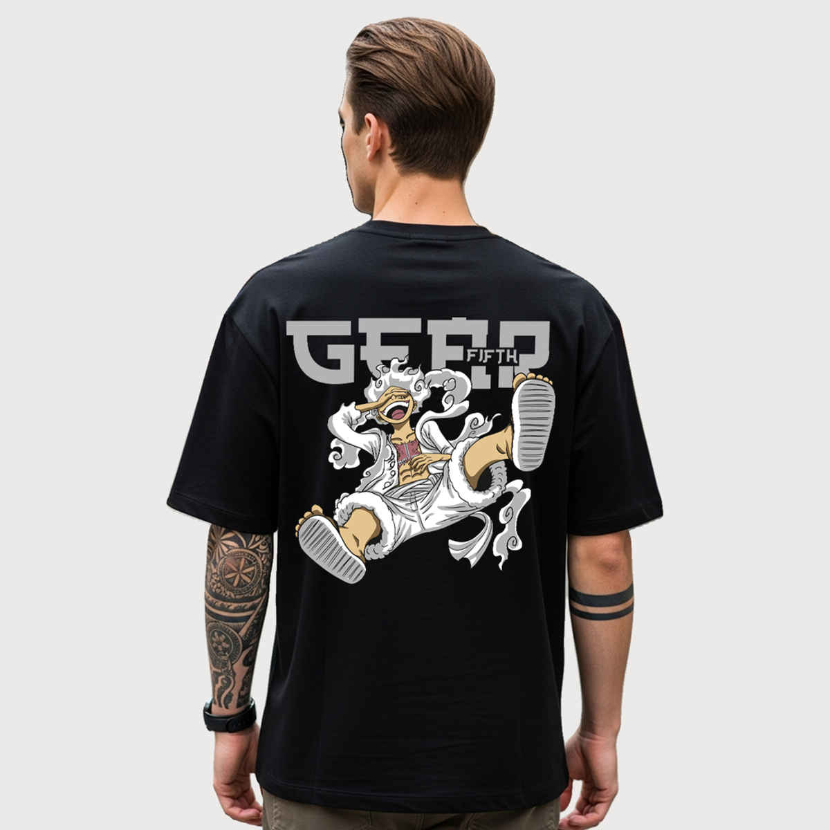 BENNY BROOKS Men's Round Neck half sleeve Oversized T-shirt |AA(ARN)BLACK133 | Black - XL