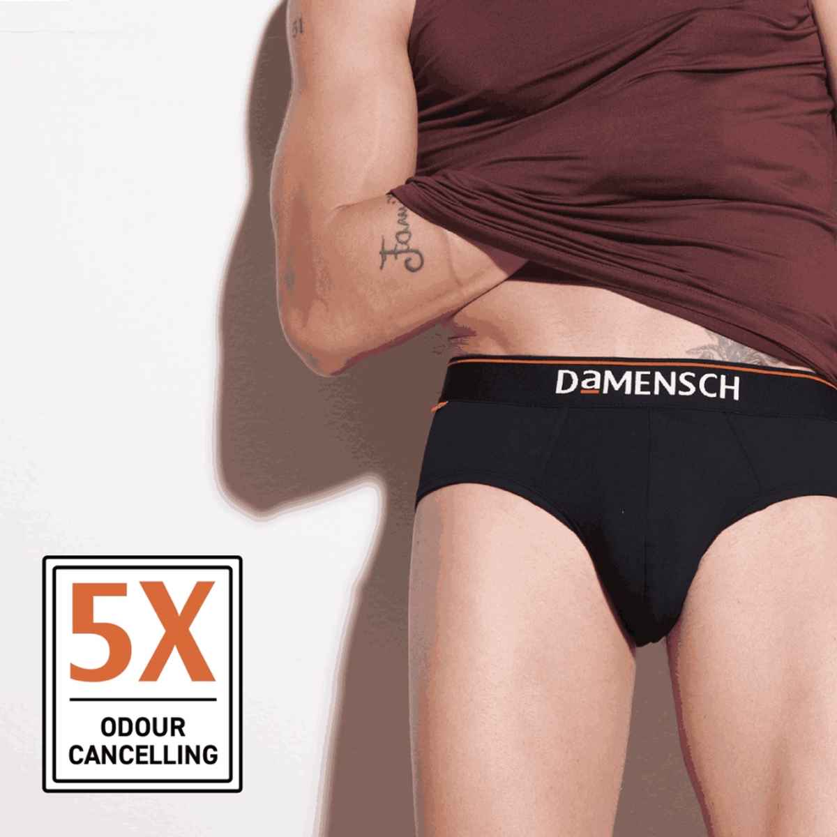 DaMENSCH Men's Premium Cotton Briefs | Black - M