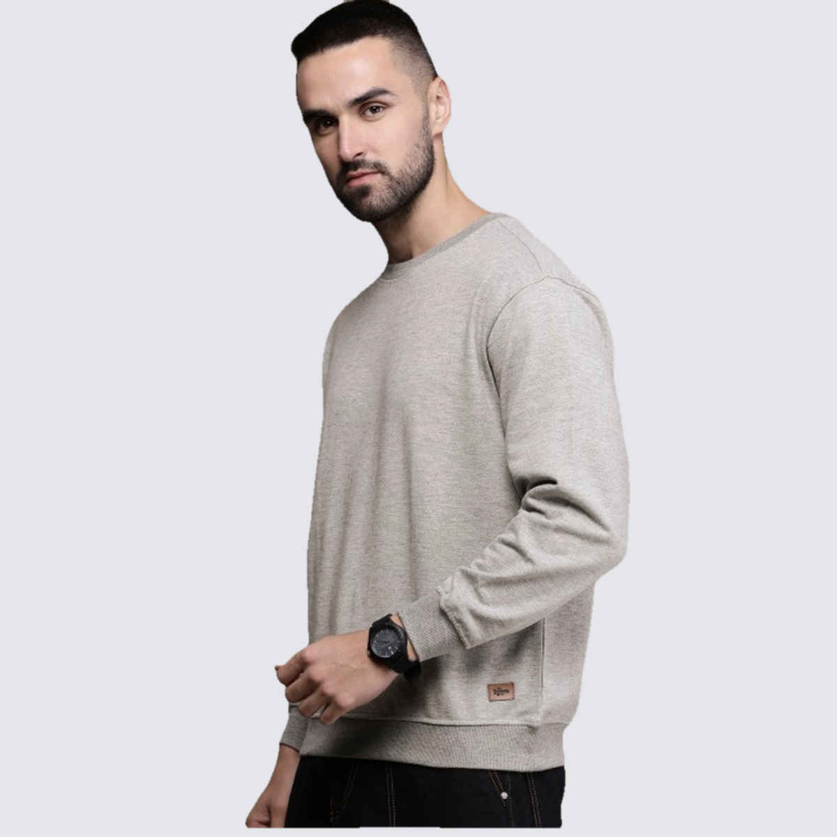 Outlaws Men's Cotton Rich Premium Sweatshirt | Grey Melenge - XL