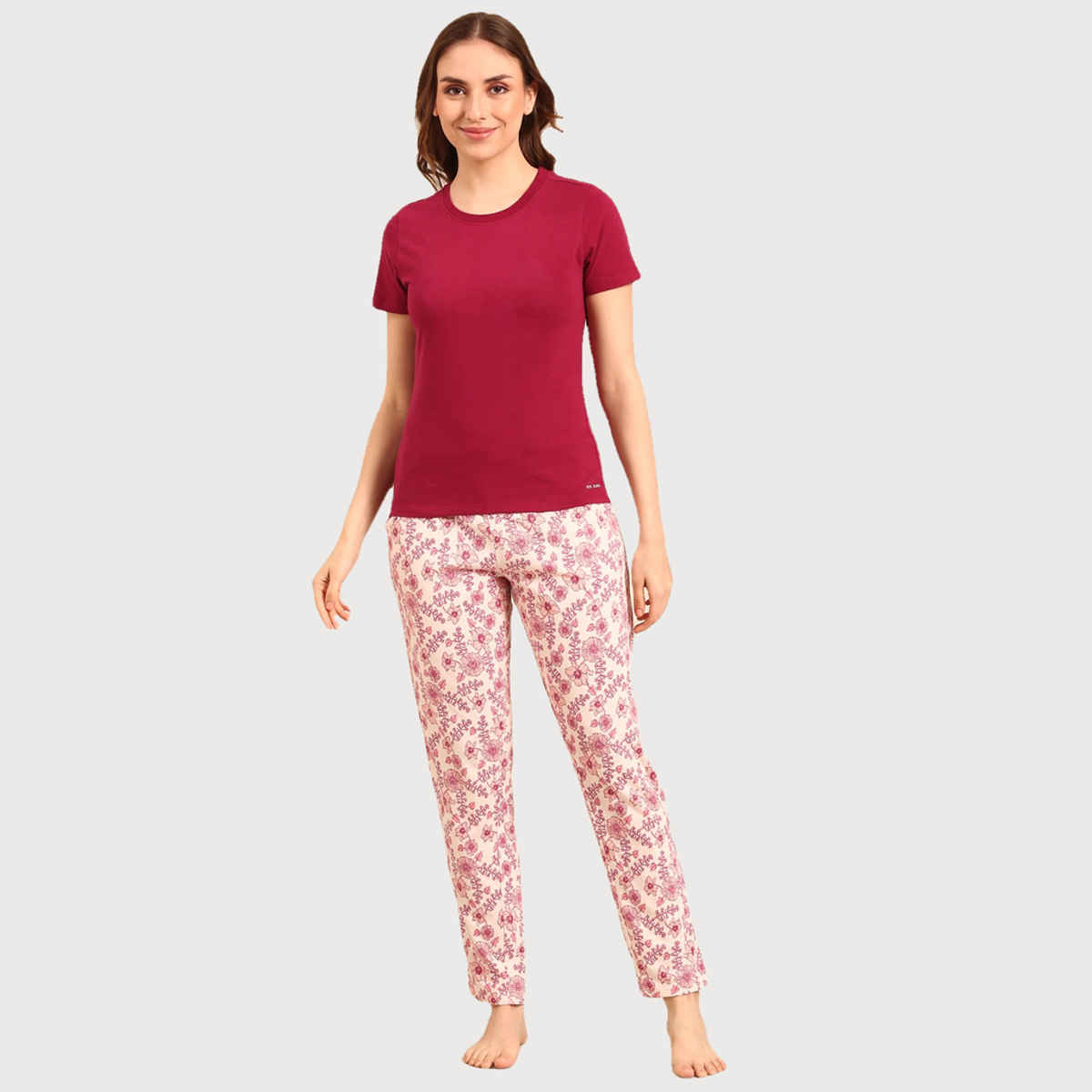 Pepe Jeans Women's Premium Sleep Set Maroon Floral - L