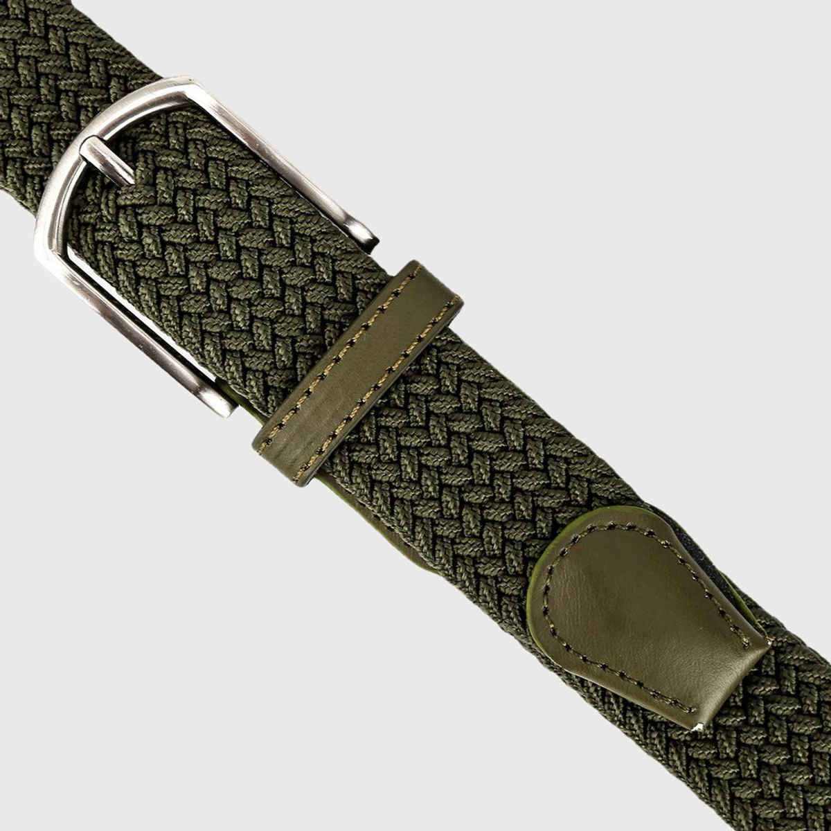 Zoro Unisex Solid Woven Fabric Belt | Green - Free Size