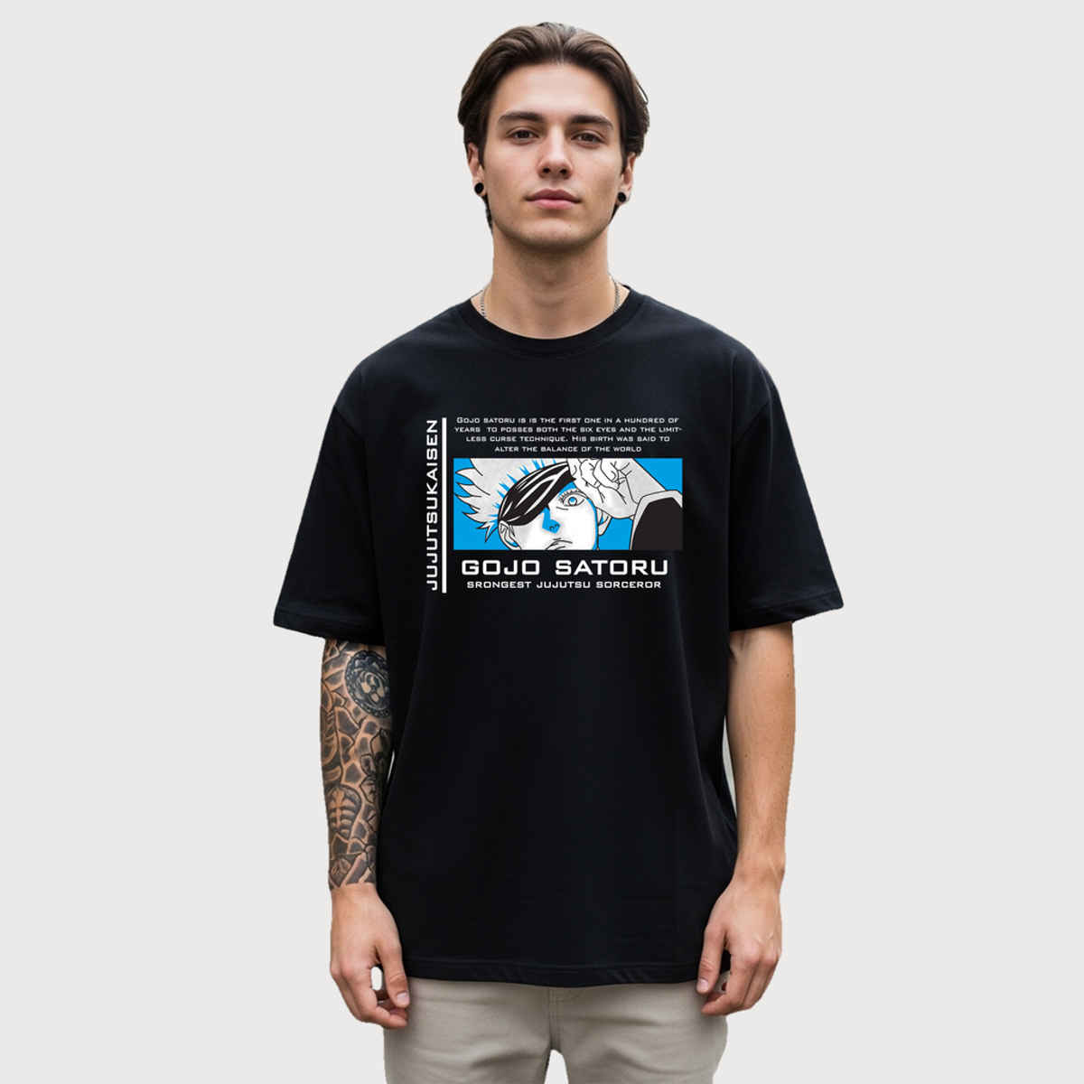 BENNY BROOKS Men's Round Neck half sleeve Oversized T-shirt |AA(ARN)BLACK156 | Black - XL