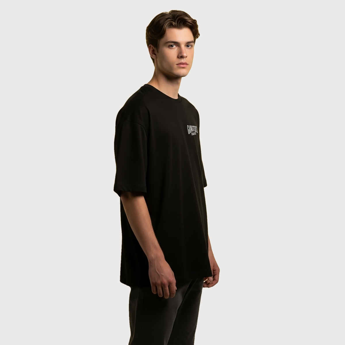 BENNY BROOKS Men's Round Neck half sleeve Oversized T-shirt |AA(ARN)BLACK53 | Black - M