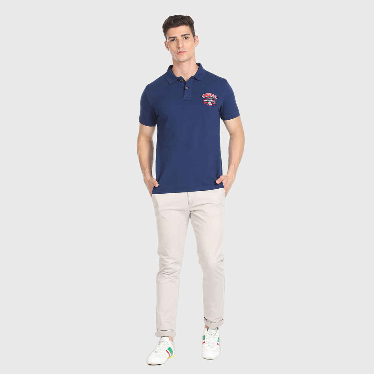 U.S. Polo Assn. Men's Appliqued Logo Cotton Polo Shirt | Navy - M