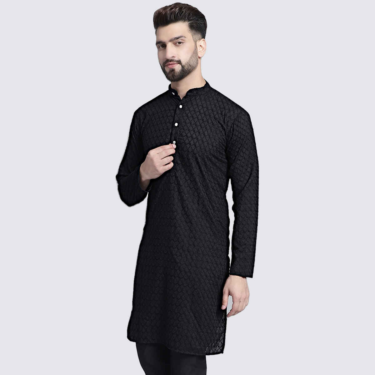Jompers Men's Kurta | Ko 561 | Black - M