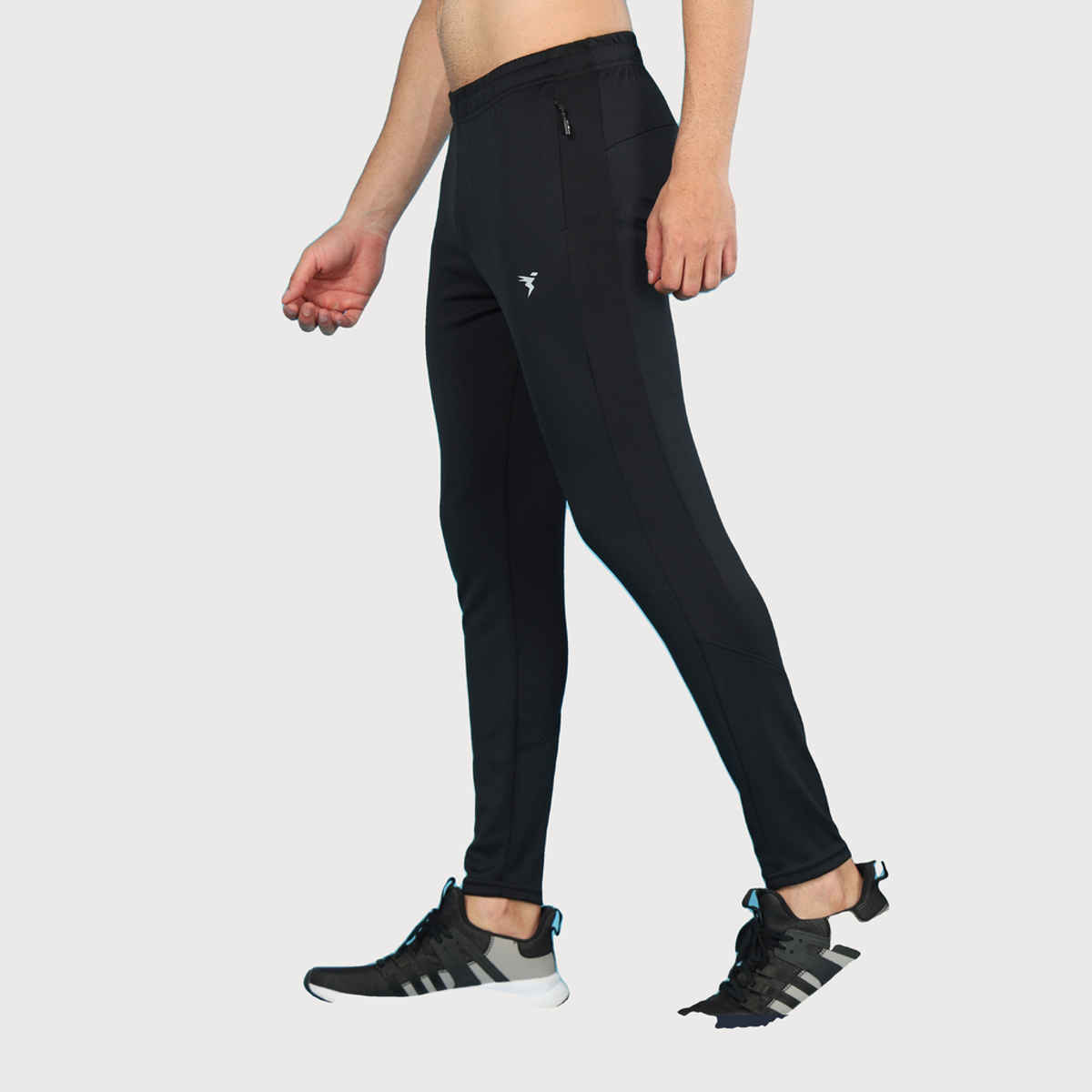 Technosport Men Poly Solid Slim Fit Sports Trackpants with TECHNO DRY | Black | M