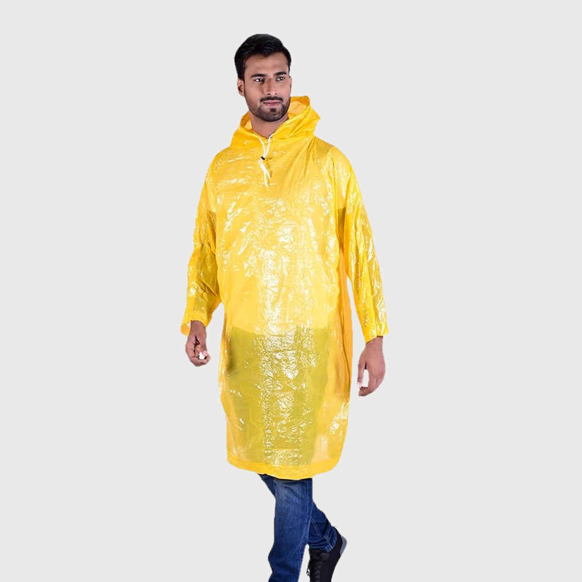 Fendo Disposable Unisex Poncho - Yellow (Free Size)