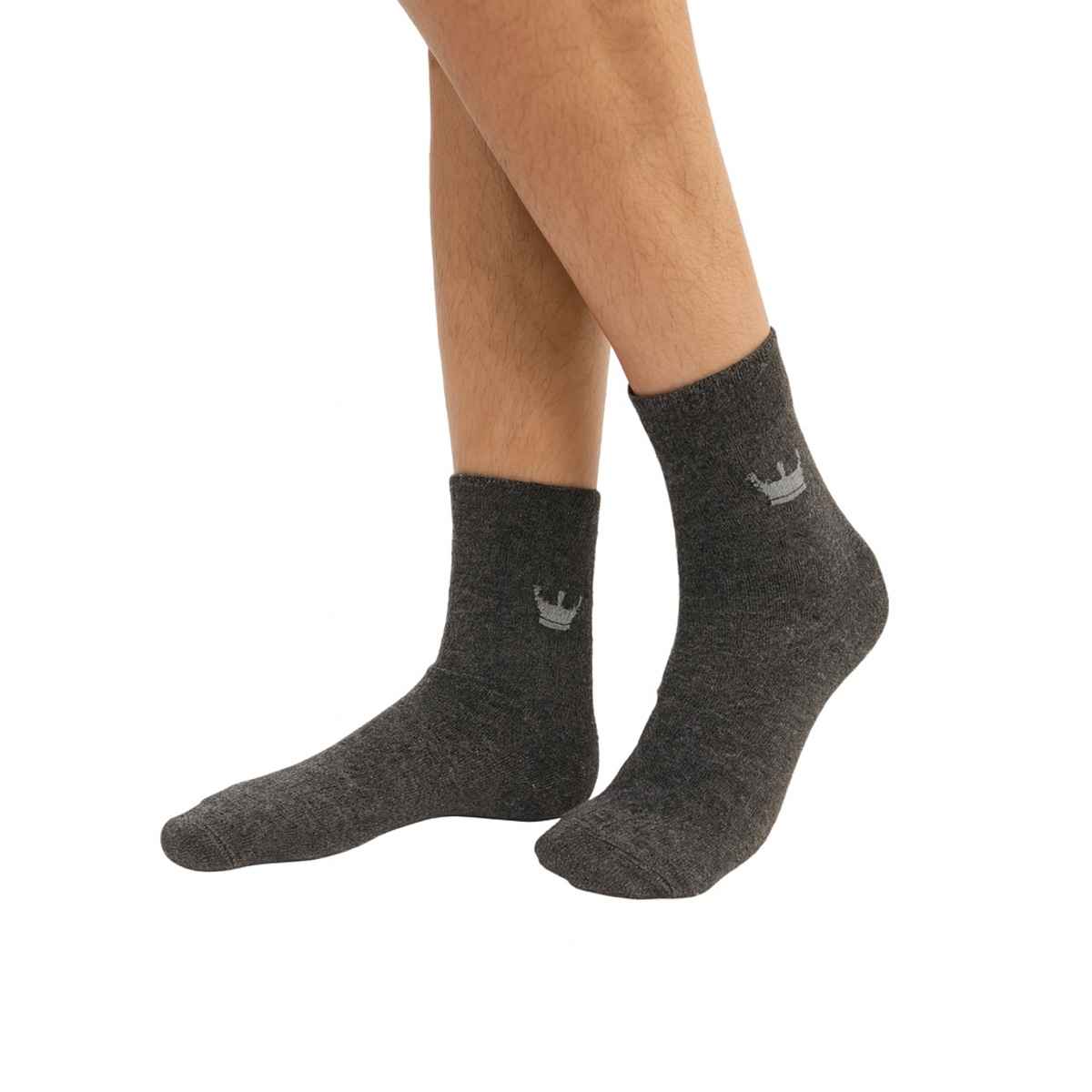 Royal Mart Unisex Solid Wool Ankle Wollen Socks | Black - Free Size