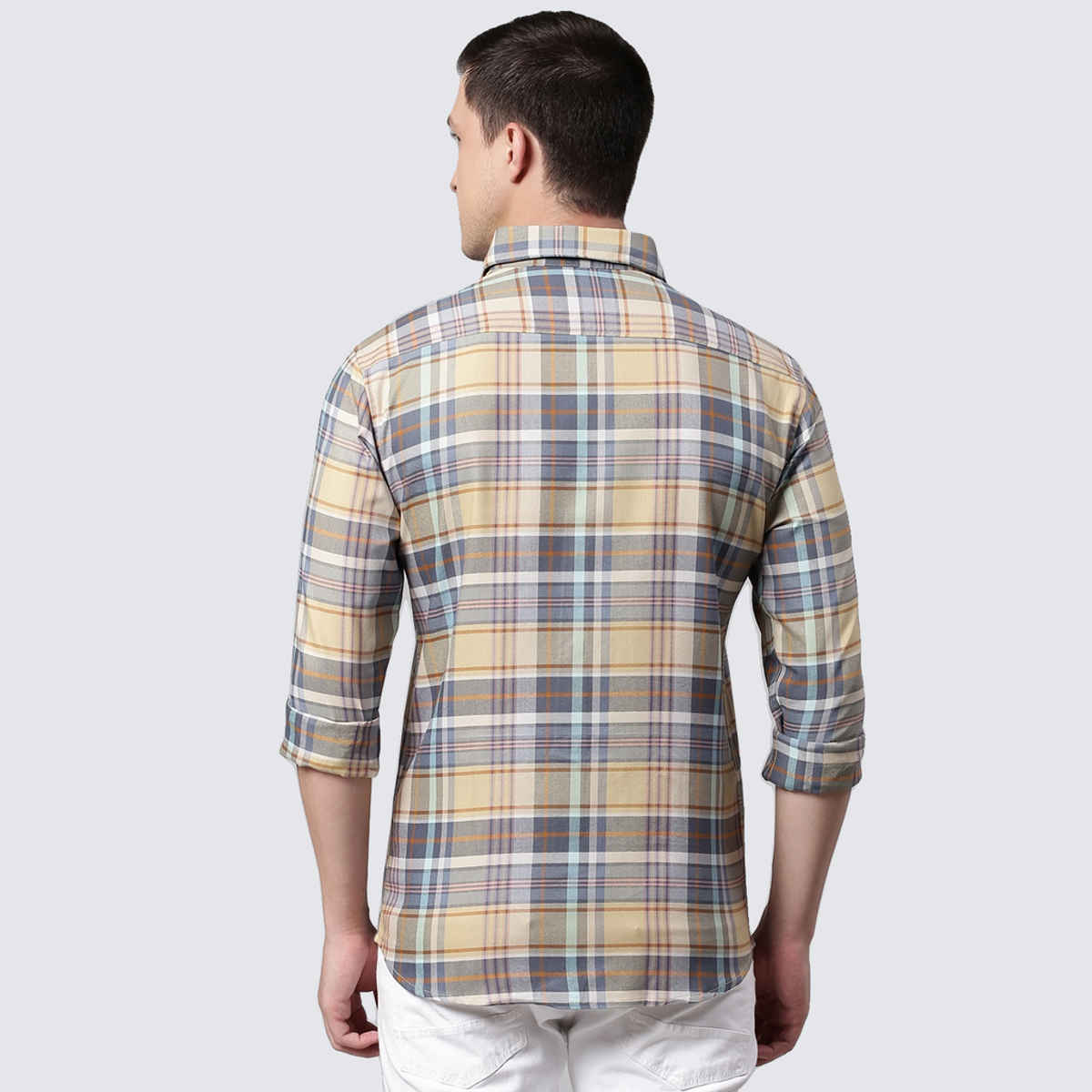 Dennis Lingo Men's Slim Fit Polycotton Casual Shirt | Orange | XL