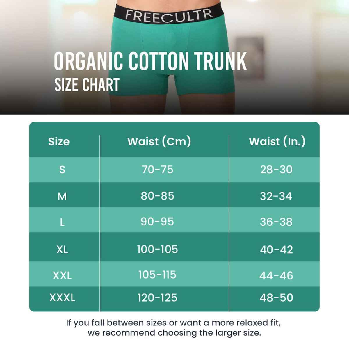 Freecultr Men's Underwear Organic Cotton Trunk - Pack of 1 Holly Green - M