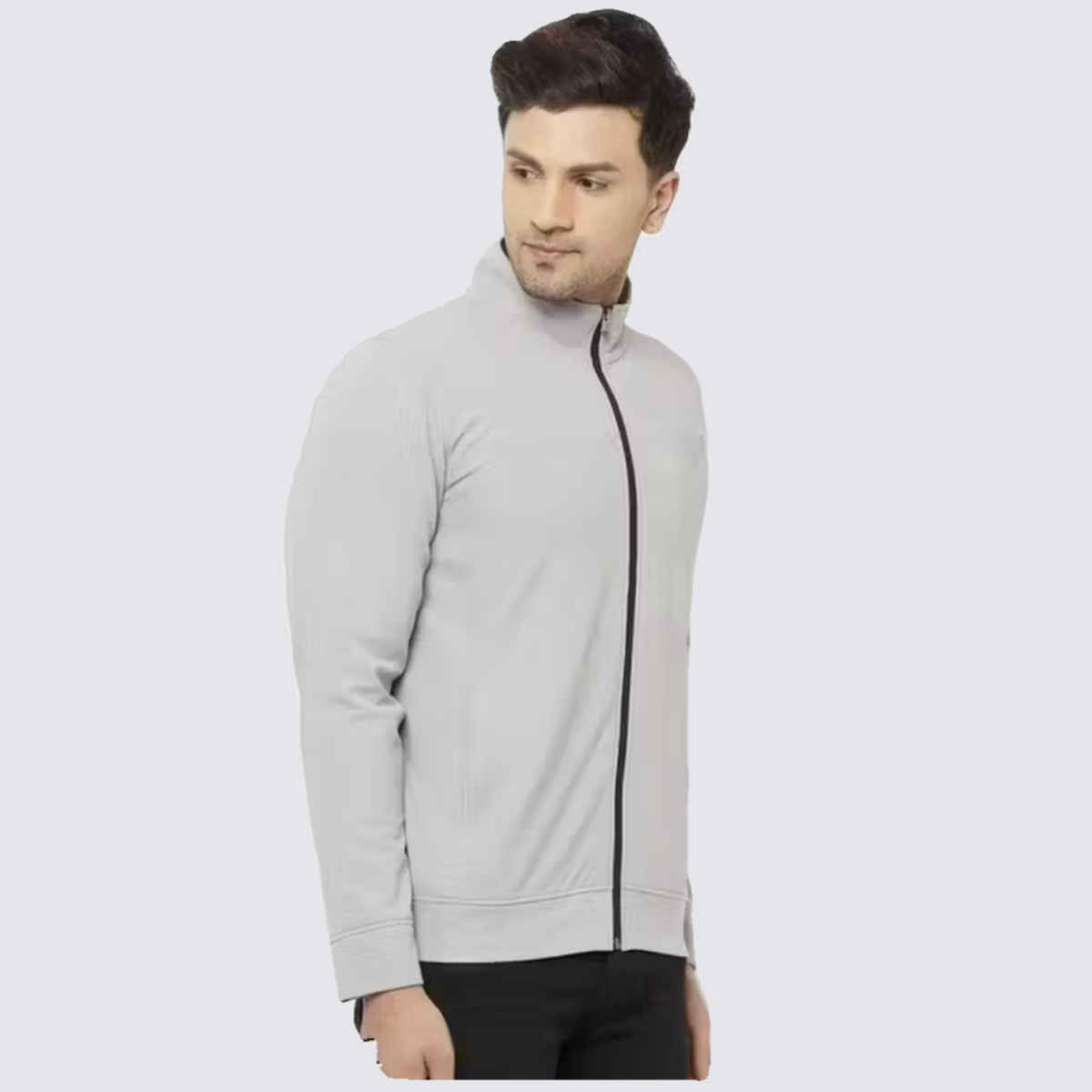 Outlaws Men's Cotton Rich Premium Sweat Jacket | Grey Melenge - M