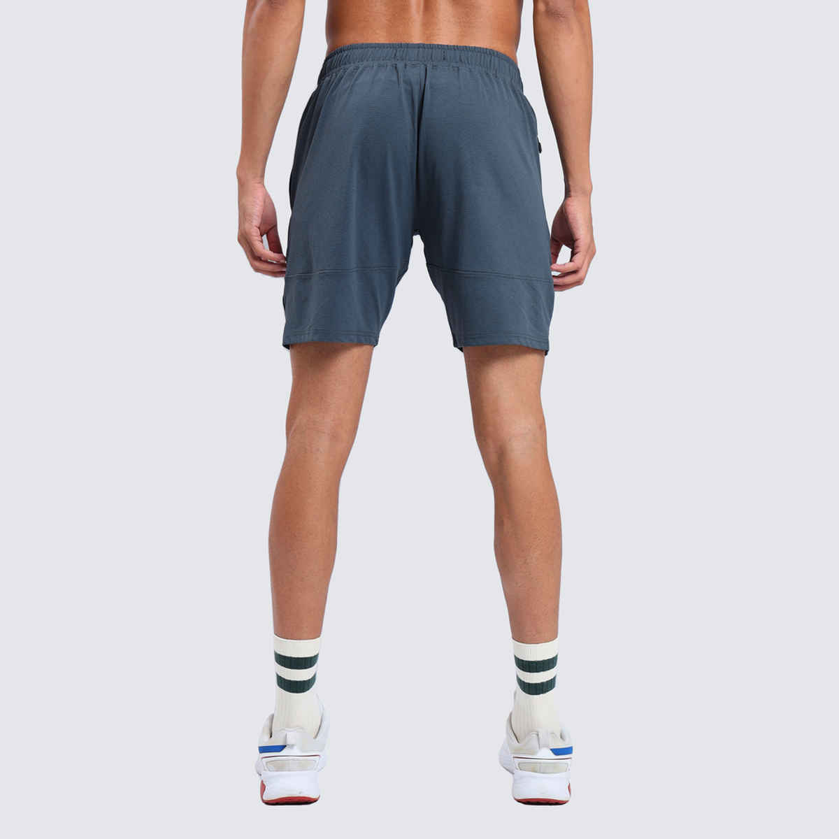 Technosport Men Poly Solid Relax Fit Sports Shorts with ELASTO LITE | Dark Carbon | XXL