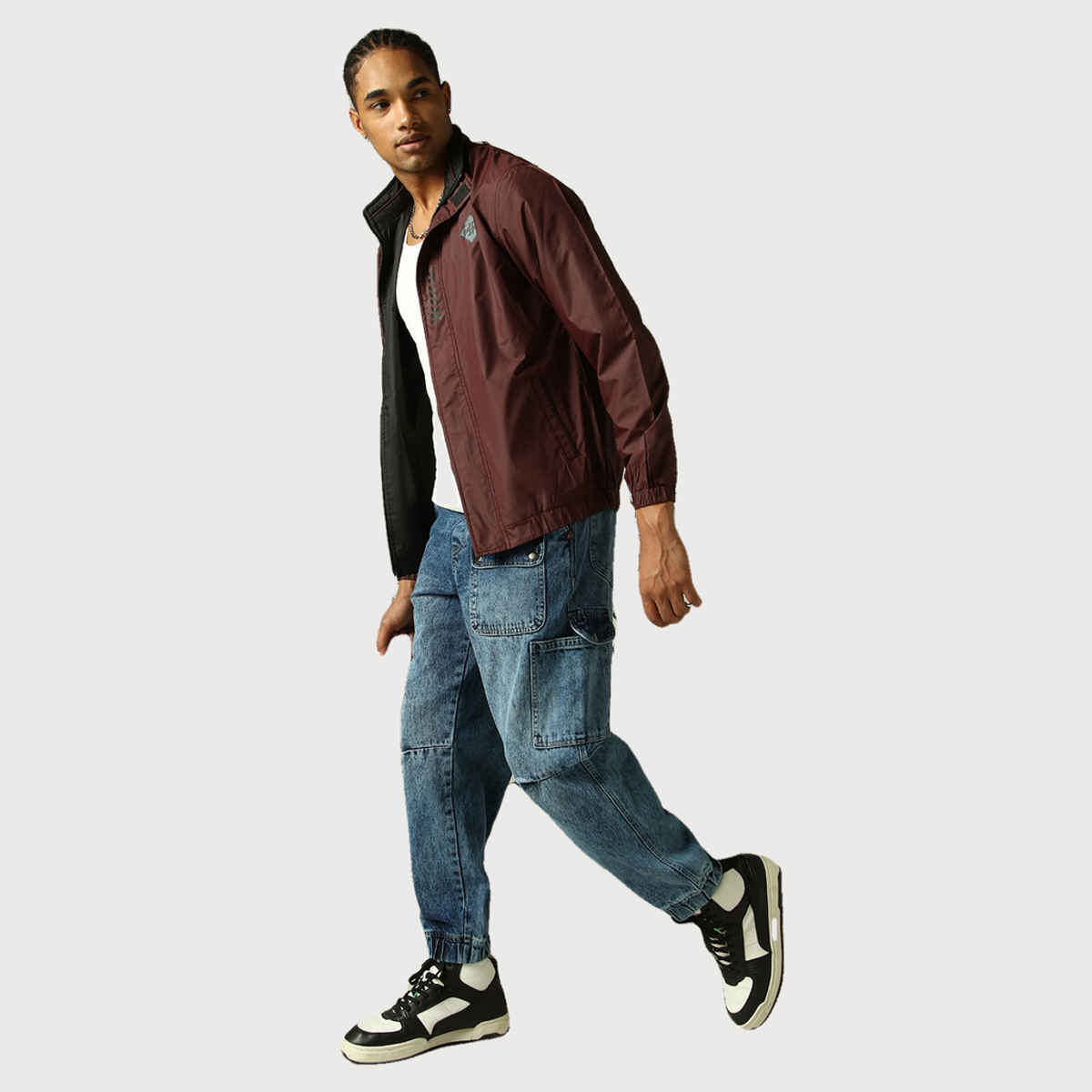 Hubberholme Men's Lightweight Relaxed Fit Reversible Windcheater Jacket | Maroon - M